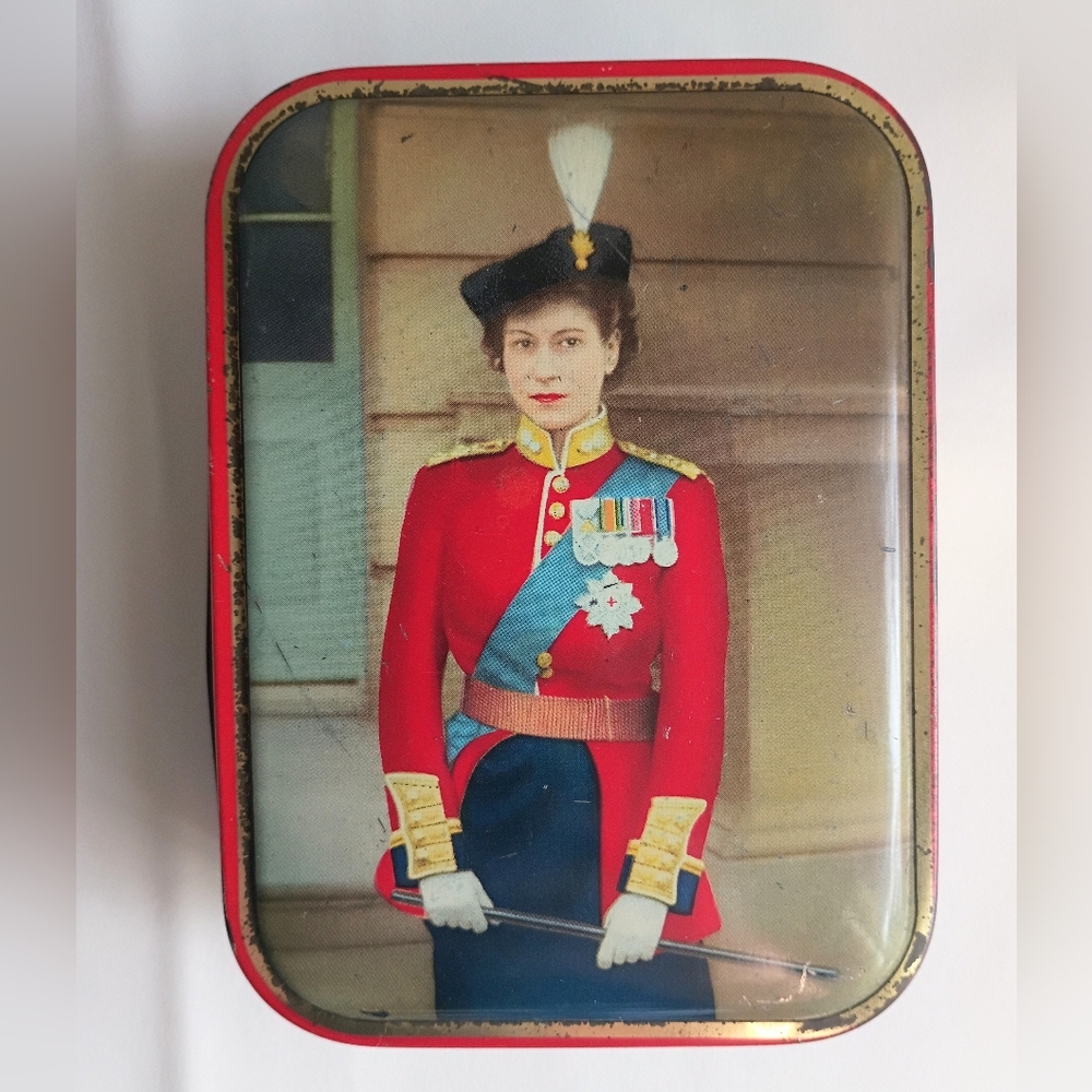 Vintage 1953 Edward Sharp & Sons Commemorative Toffee Tin - Queen Elizabeth II